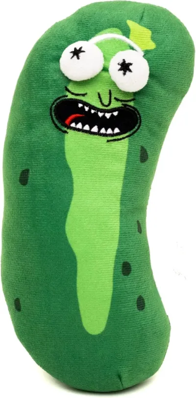 Juguete para perro Rick y Morty Pickle Rick Buckle-Down