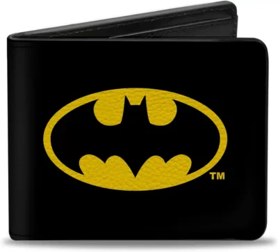 Cartera Batman Batiseñal Negro Dc Liso