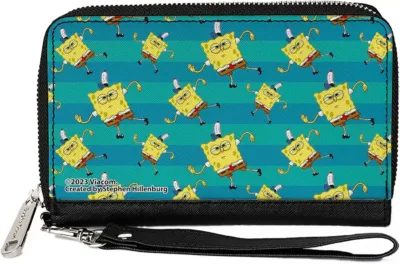 Cartera Rectangular Bob Esponja Baile Nickelodeon Azul Rayado