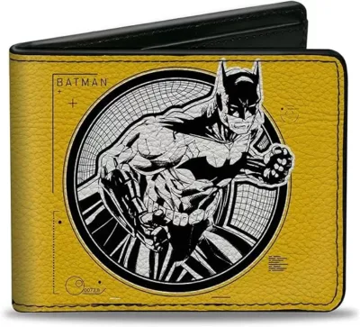 Cartera Dc Batman Tech Batilogo Amarillo Y Negro