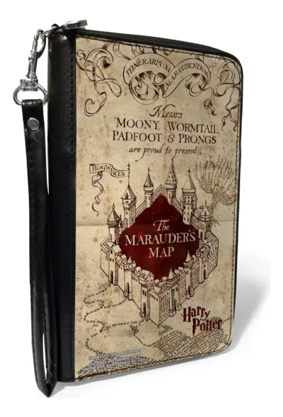 Cartera Rectangular Harry Potter Mapa Del Merodeador Crema Liso