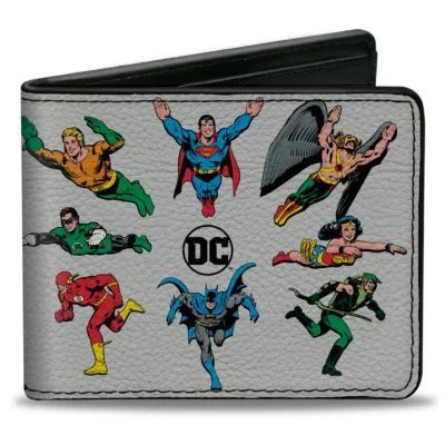 Cartera Liga De La Justicia Retro Aquaman Batman Superman Dc