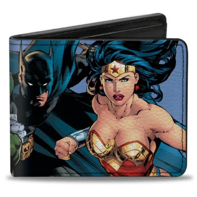 Cartera Liga De La Justicia Dc Batman Flash Aquaman Azul