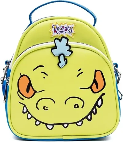 Bolso Bandolera Reptar Aventuras En Pañales Rugrats Verde Reptar Níquel Azul