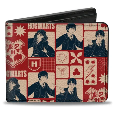 Cartera Harry Potter Hogwarts The Golden Trio Magic Collage Rojos