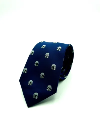 Corbata Star Wars The Mandalorian Casco Azul Marino