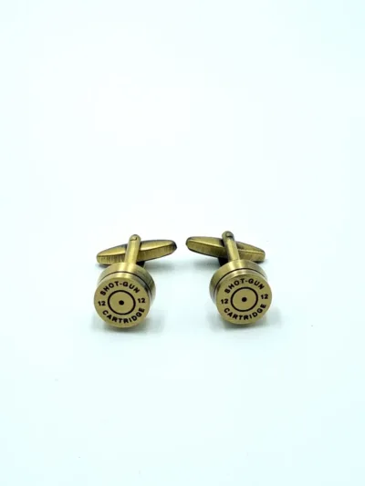 Mancuernillas Cartucho Calibre 12 Shot-Gun Cartridge Bronce
