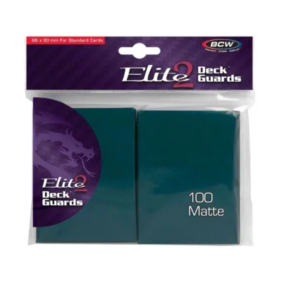 Micas Protectoras BCW Elite 2 Deck Guards — Color Azul Verdoso Mate, Paquete con 100 Piezas, Medidas 66×93 mm para Cartas Estándar